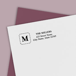 Sello Automático Monograma Dirección de nombre de familia clásica m