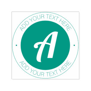 Sello Automático Monograma elegante con texto o Añadir logotipo
