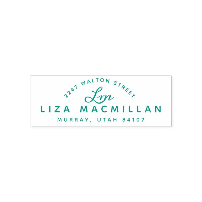 Sello Automático Monograma Iniciales Nombre tipográfico Dirección d (Diseño)