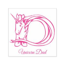 Sello Automático Monograma mágico D unicornio papá o tu texto