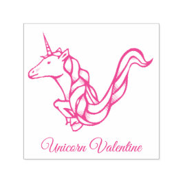 Sello Automático Monograma mágico/Personalizado Unicorn Valentine