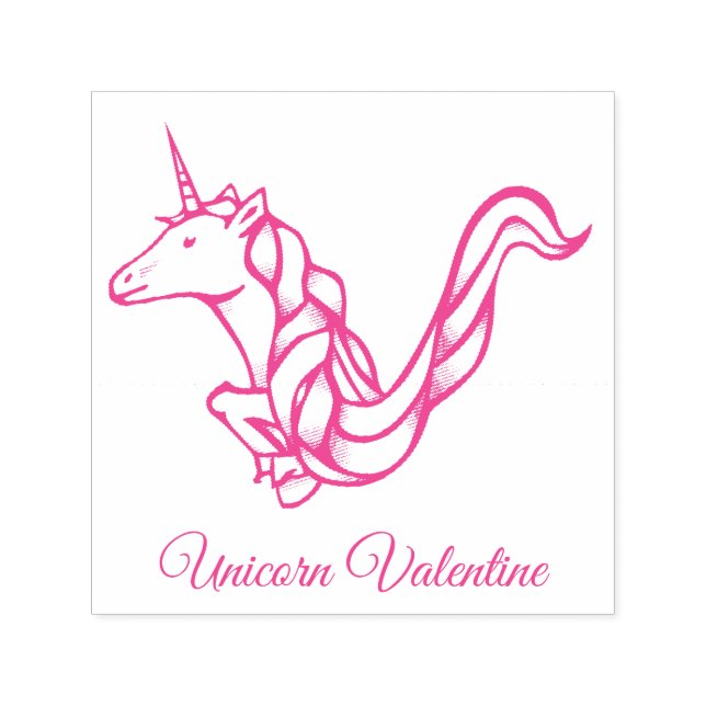 Sello Automático Monograma mágico/Personalizado Unicorn Valentine (Diseño)