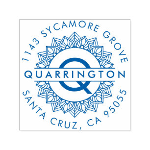 Sello Automático Monograma Mandala moderno   Dirección de devolució