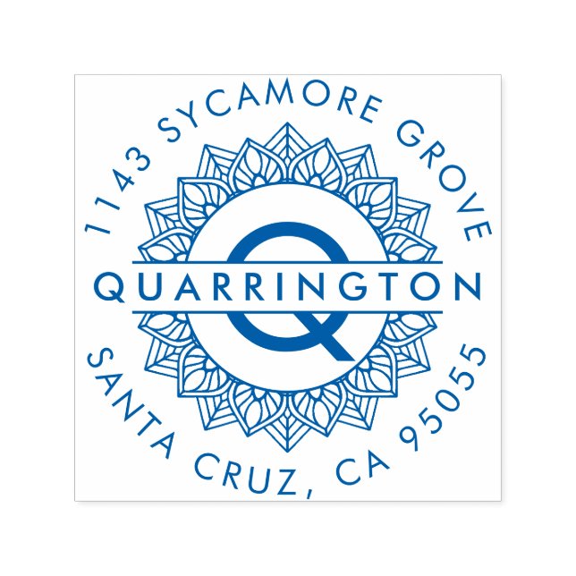 Sello Automático Monograma Mandala moderno | Dirección de devolució (Diseño)