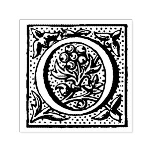 Sello Automático Monograma medieval de la letra O del renacimiento