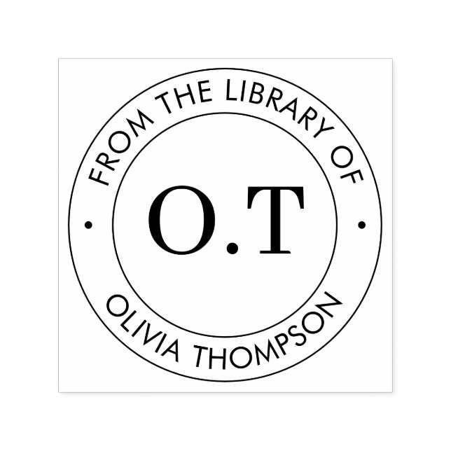 Sello Automático Monograma moderno de la biblioteca de (Diseño)