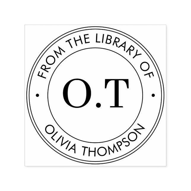 Sello Automático Monograma moderno de la biblioteca de (Diseño)