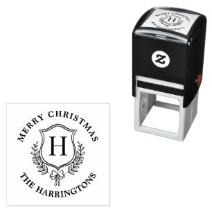 Sello Automático Monograma Navidades Crest inicial familiar