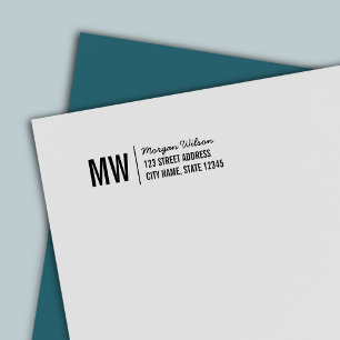 Sello Automático Monograma Negrita Separador Nombre de guión Direcc