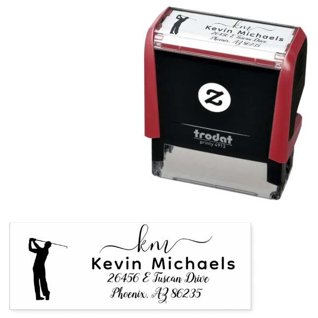 Sello Automático Monograma personalizado del tema GOLF (In Situ)