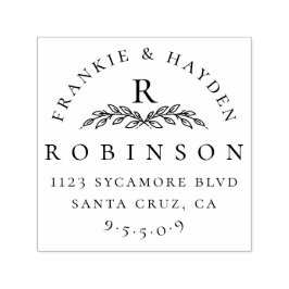 Sello Automático Monograma personalizado elegante | Dirección de de