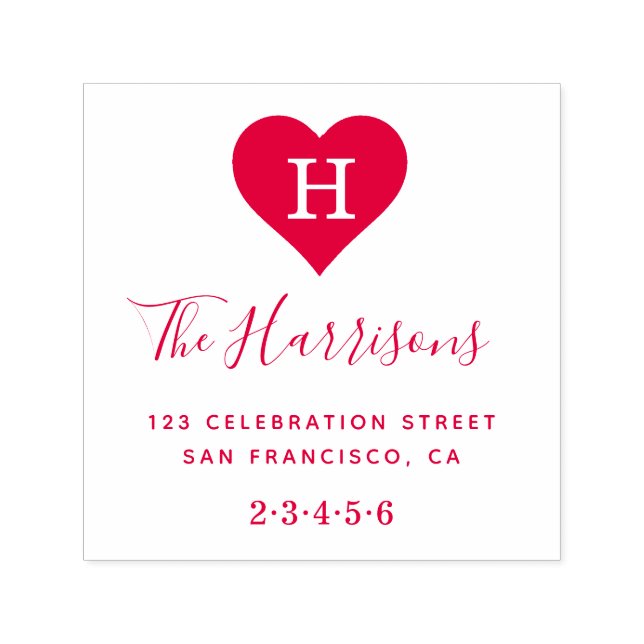 Sello Automático Monograma personalizado, nombre de familia y direc (Diseño)