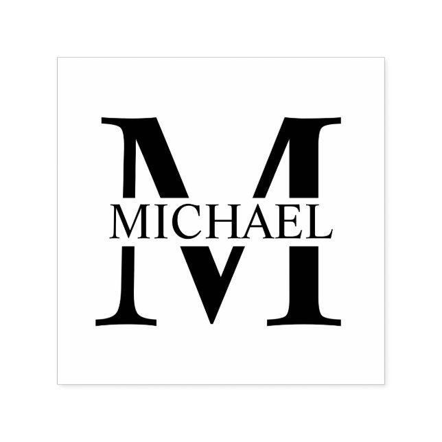 Sello Automático Monograma profesional elegante y personalizado (Diseño)