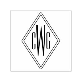 Sello Automático Monograma simple de 3 letras iniciales #5 marco de