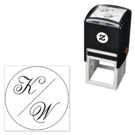 Sello Automático Monograma simple de Boda tipográfico mínimo con cl