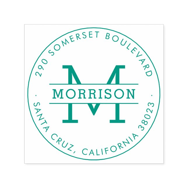 Sello Automático Monograma verde y nombre familiar Dirección de dev (Diseño)