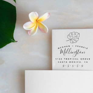 Sello Automático Monstera Tropical   Dirección de devolución de par