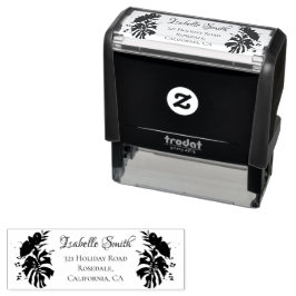 Sello Automático Monstera Tropical Verde y Oro deja Boda