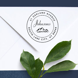 Sello Automático Montañas redondas rusticas inspiran dirección de r