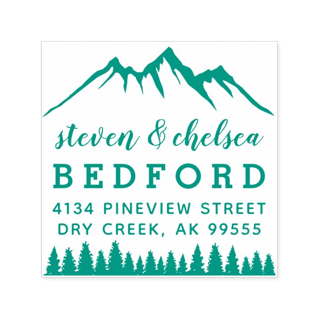 Sello Automático Montañas y pollitos Dirección de devolución de par (Diseño)