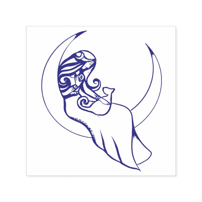 Sello Automático Moon Witch MoonChild Pagan Wicca Art (Diseño)