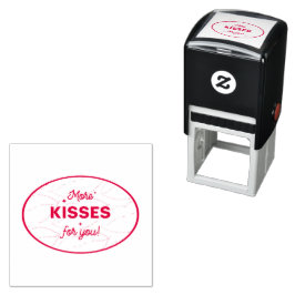 Sello Automático More Kisses For You Red Lips Lettering
