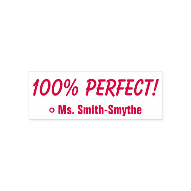 Sello Automático Motivación "100% PERFECTO!" + nombre del tutor Per (Diseño)