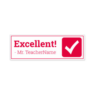 Sello Automático Motivador "¡Excelente!" + Nombre del profesor Pers