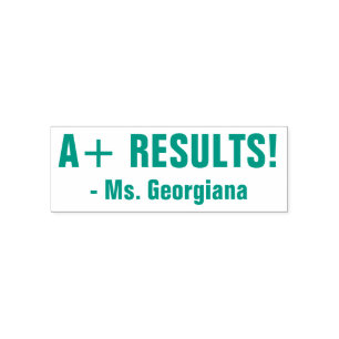 Sello Automático Motivador "¡RESULTADOS A+!" + Nombre del educador 
