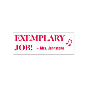 Sello Automático Motivando "¡EXEMPLARY JOB!" + Nombre del profesor 