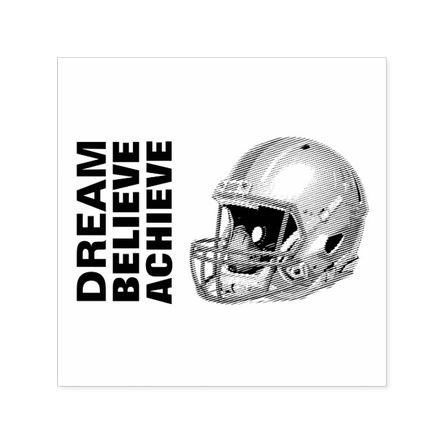 Sello Automático Motivational Dream Believe Achieve Football (Diseño)