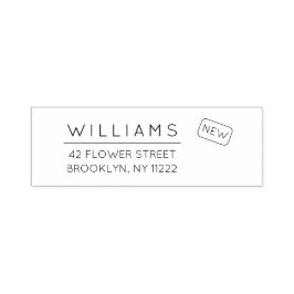 Sello Automático Moviéndose. Nueva dirección. Tipografía mínima 01a