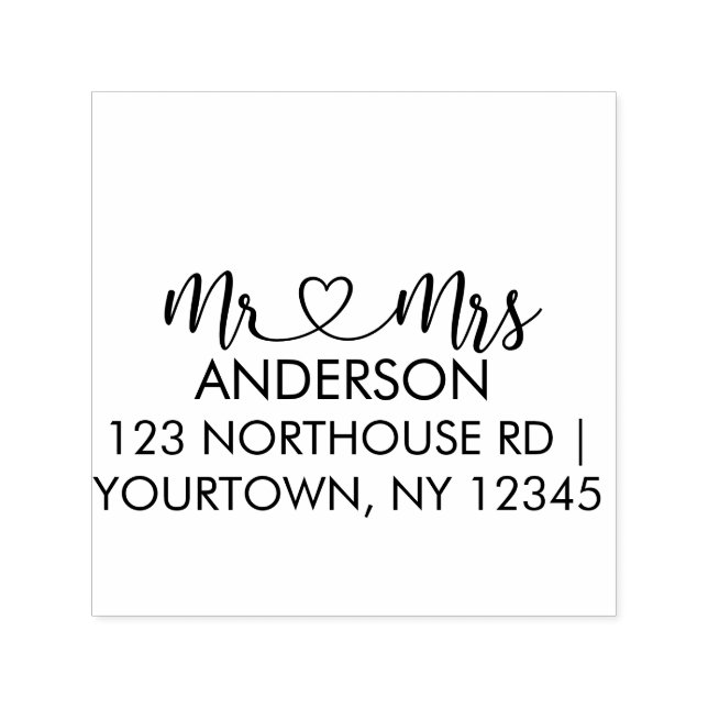 Sello Automático Mr. and Mrs. Elegant Script Custom  (Diseño)