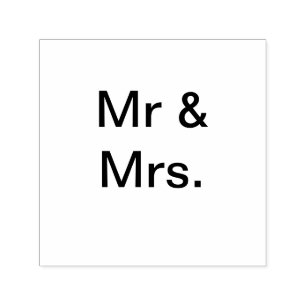 Sello Automático Mr. y Mrs. pair nombre monograma texto simple mini