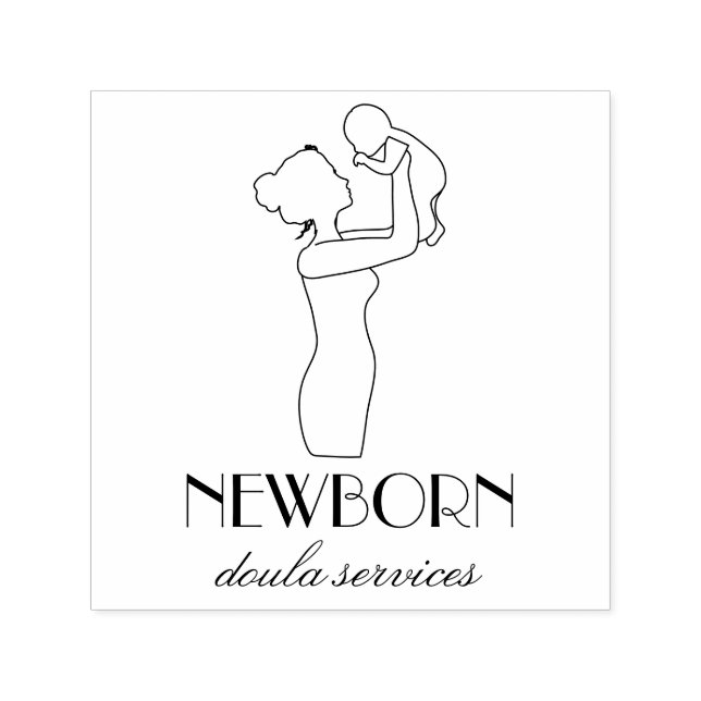 Sello Automático Mujer abrazando a bebé recién nacido (Diseño)