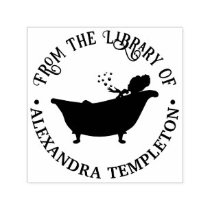 Sello Automático Mujer descarada tomando baño Nombre del libro de l