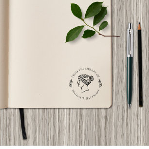 Sello Automático Mujer Griega Clásica De La Biblioteca De Personali