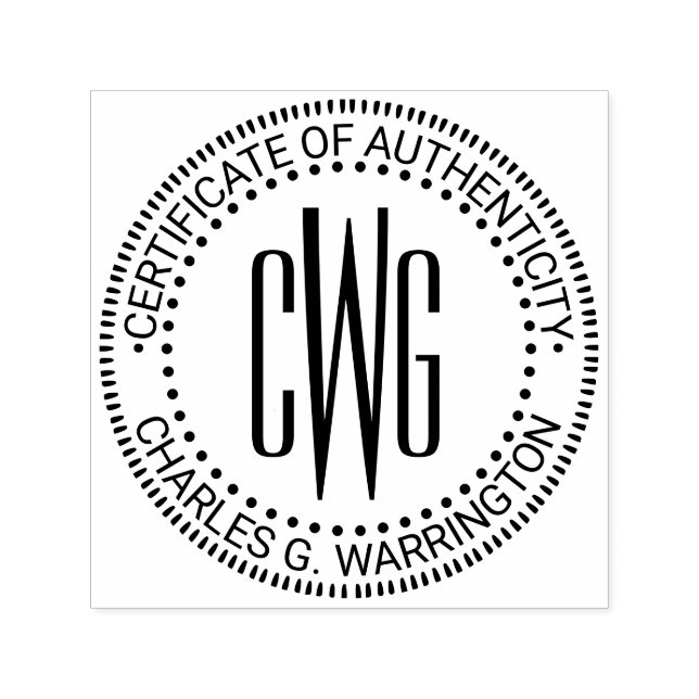 Sello Automático Name, 3 Initial #4 Certificate of Authenticity  (Diseño)