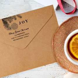 Sello Automático Naranja de limón moderno Feliz Navidad