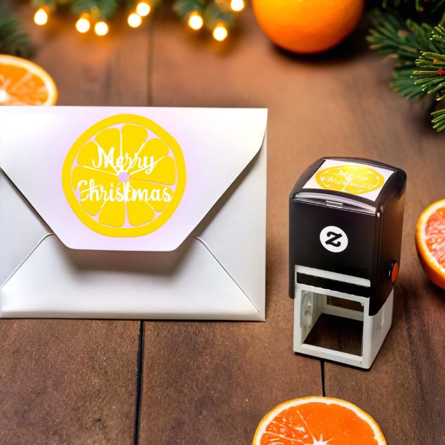 Sello Automático naranja de navidades (Christmas orange fruit self-inking stamp)
