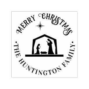 Sello Automático Natividad Jesús Pesebre Feliz Navidad Nombre de la