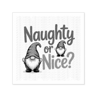 Sello Automático Naughty or Nice Christmas Graphic: Cute Gnomes