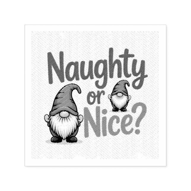 Sello Automático Naughty or Nice Christmas Graphic: Cute Gnomes (Diseño)