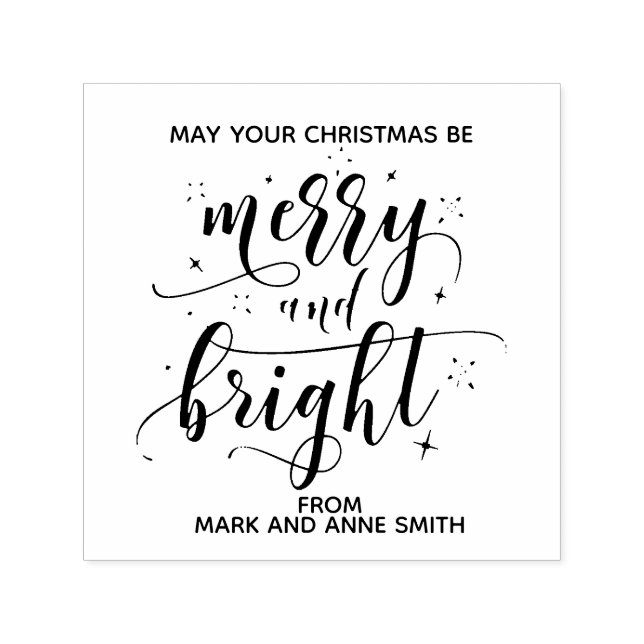 Sello Automático Navidad Alegre y Brillante (Diseño)