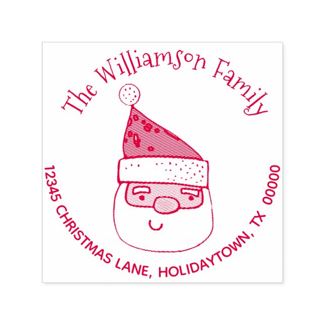 Sello Automático Navidades de direcciones de retorno de Santa Claus (Diseño)