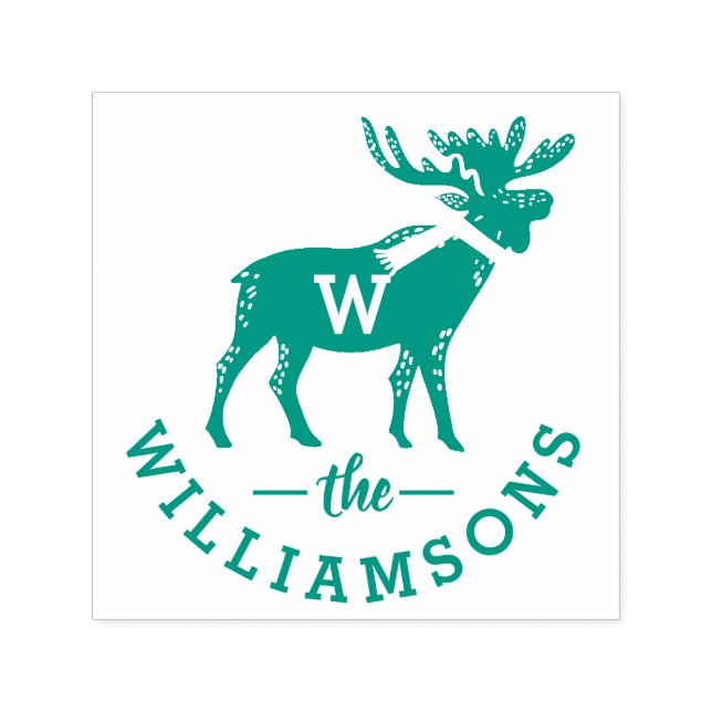 Sello Automático Navidades de la familia Moose de Invierno (Diseño)