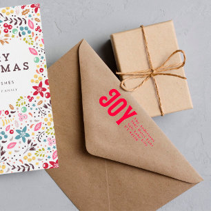 Sello Automático Navidades de Personalizado de dirección ROJA Alegr