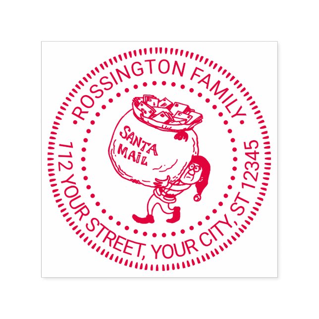 Sello Automático Navidades Elf Cargando Dirección De Nombre De Corr (Diseño)