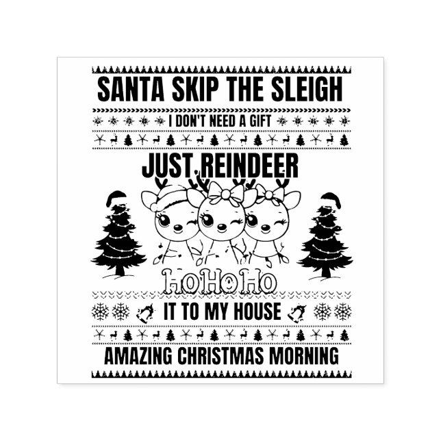 Sello Automático Navidades Feliz Navidad Por Regalos Renos (Diseño)