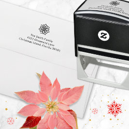 Sello Automático Navidades Flor de Poinsettia